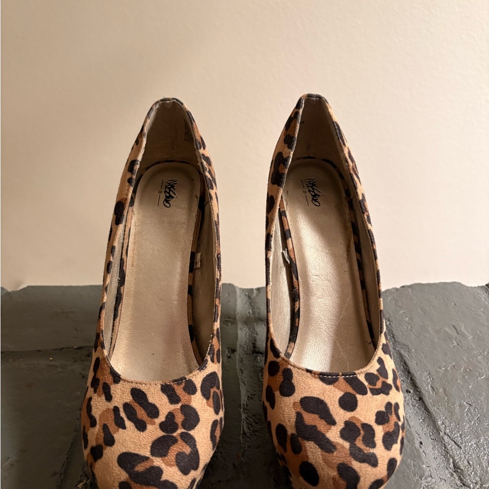 Wild Diva Tan and Black Leopard Heels